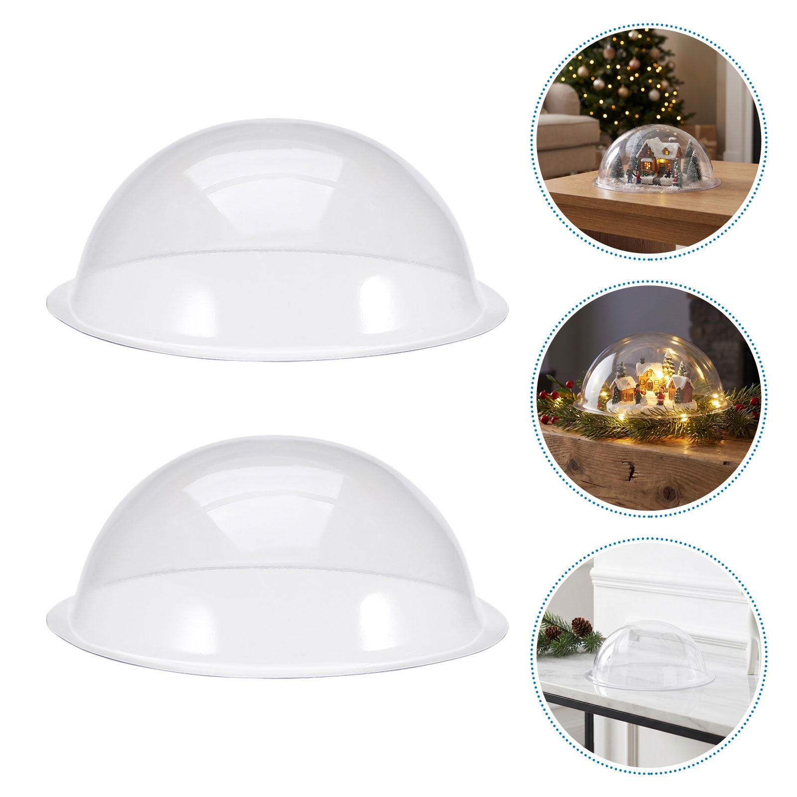 Plastic Dome Clear - 18 Adet Şeffaf Plastik Kar Küresi
