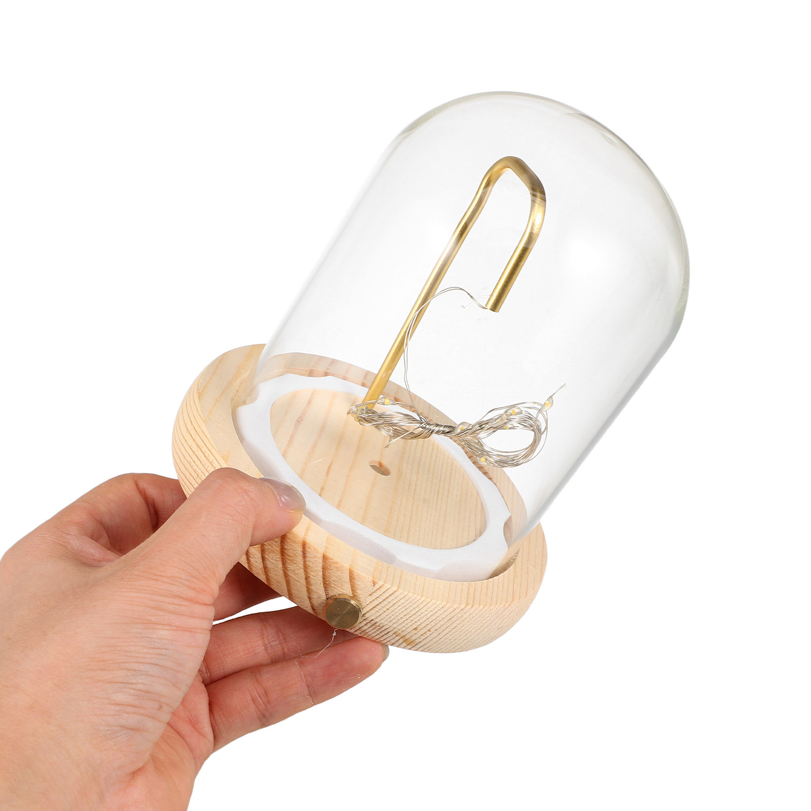 Plastic Dome Clear - Ahşap Tabanlı Cam Kubbe Vitrin 4.72